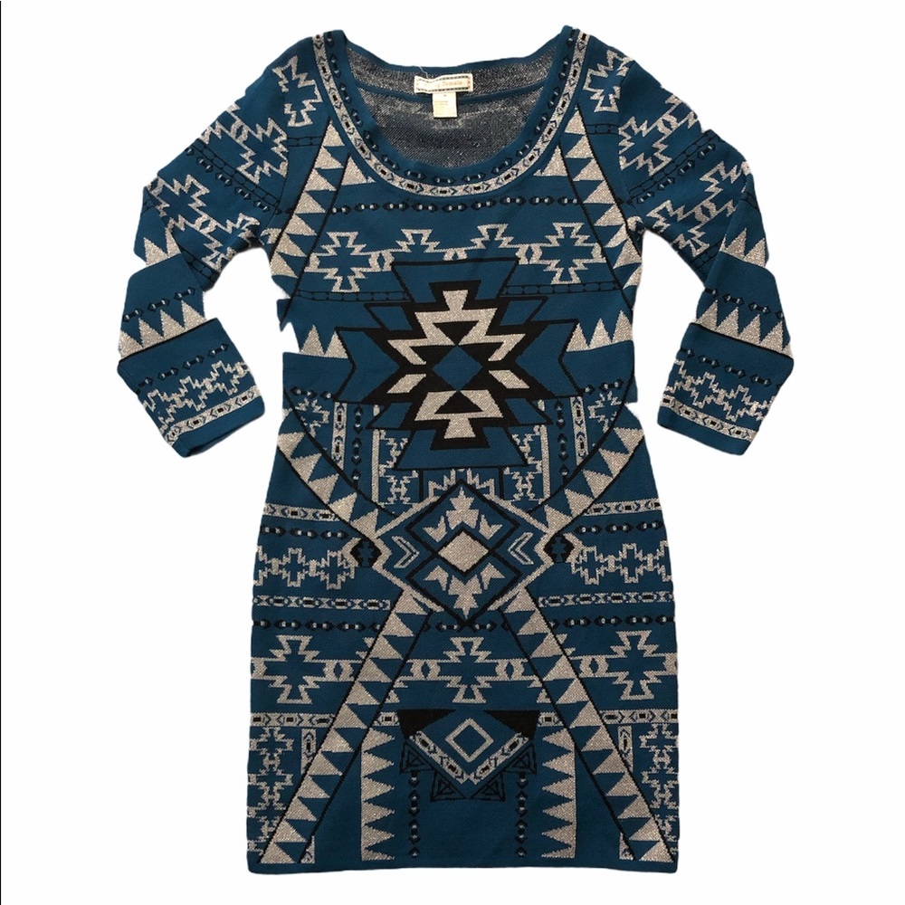 Flying Tomato Aztec Print Bodycon Dress Sz M